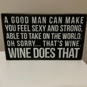 Wooden wine sign
